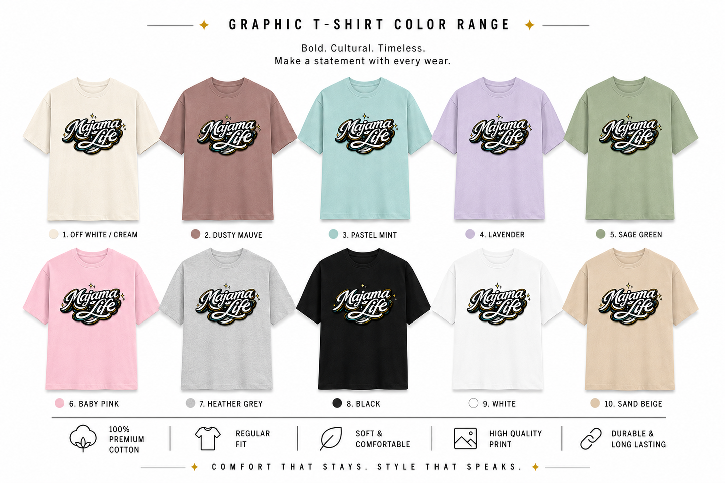 Majama Life Unisex Classic Crew T-Shirt