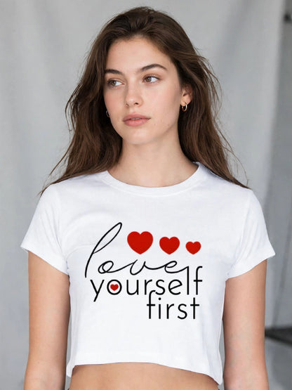 "Love Yourself First" Cropped Top