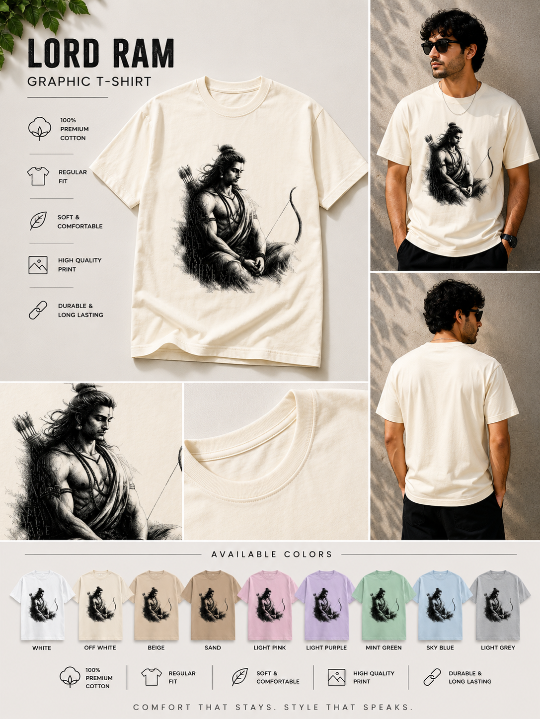 The Silent Warrior: Shri Ram | Unisex Classic T-Shirt