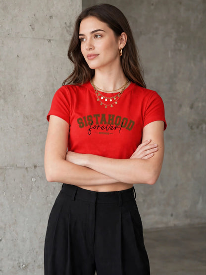 "Sistahood Forever" Cropped Top