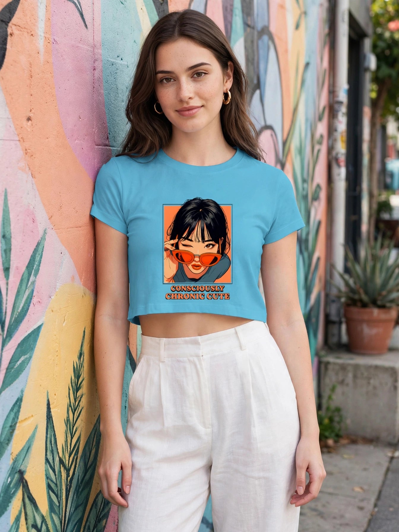 "Consciously Chronic Cute" Cropped Tee