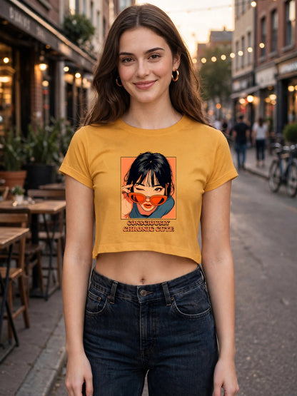 "Consciously Chronic Cute" Cropped Tee