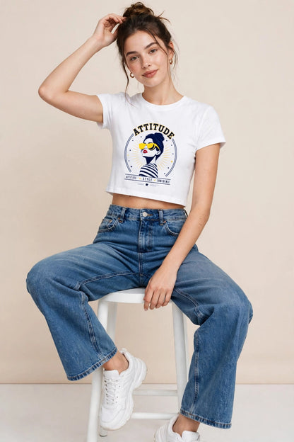 "Attitude" Cropped Tee