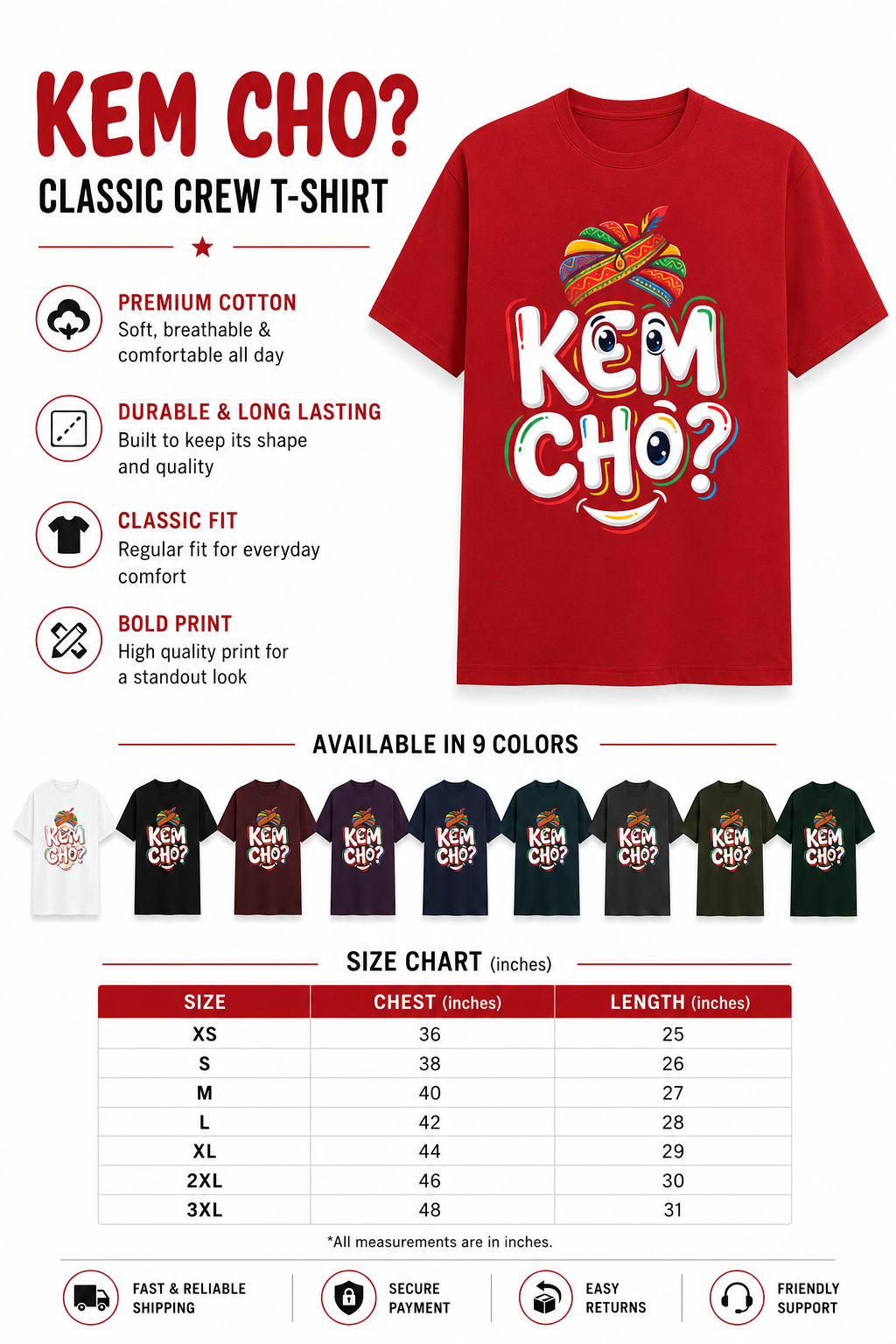 Kem Cho ? | Unisex Classic Crew T-Shirt
