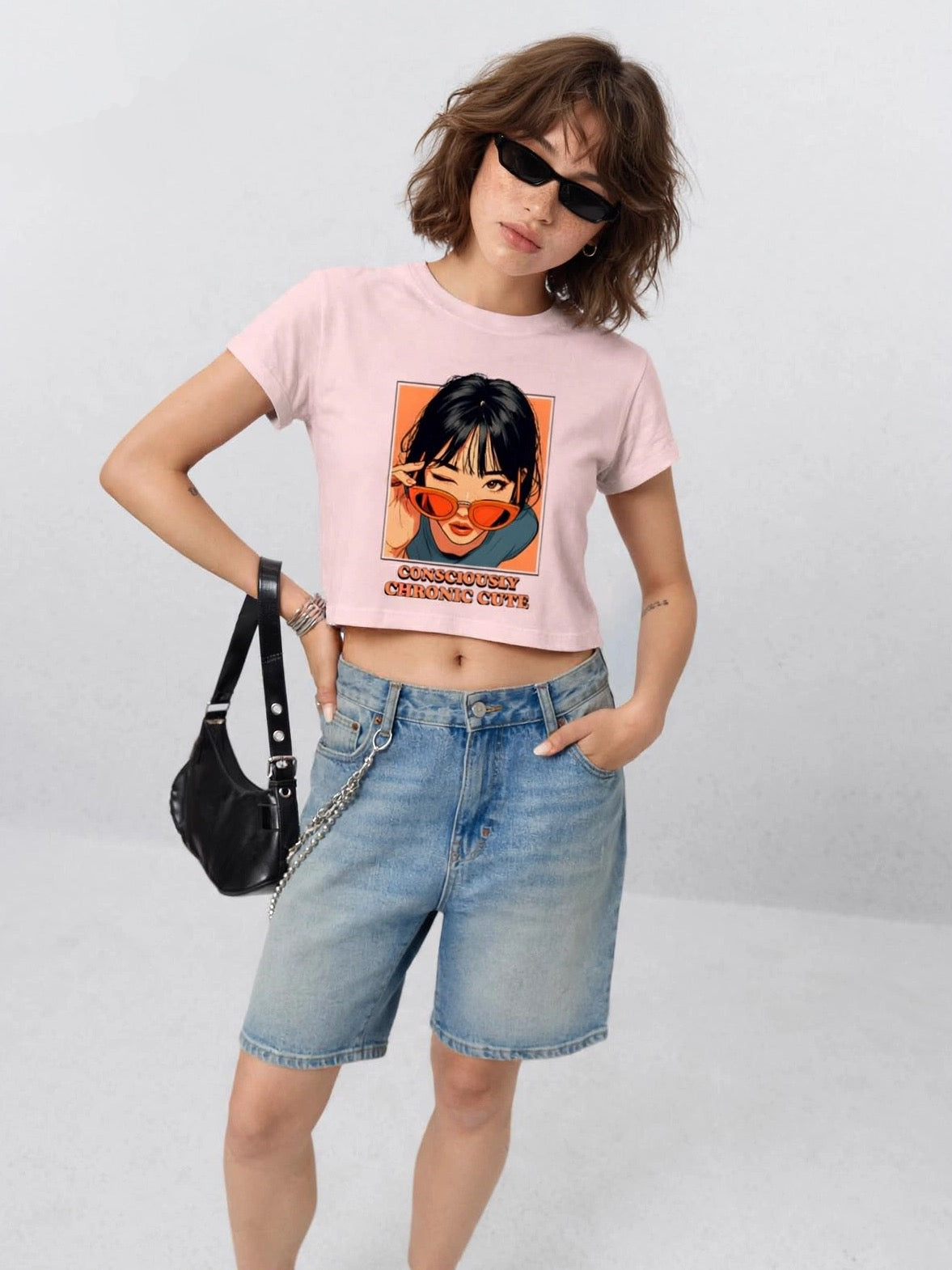 "Consciously Chronic Cute" Cropped Tee