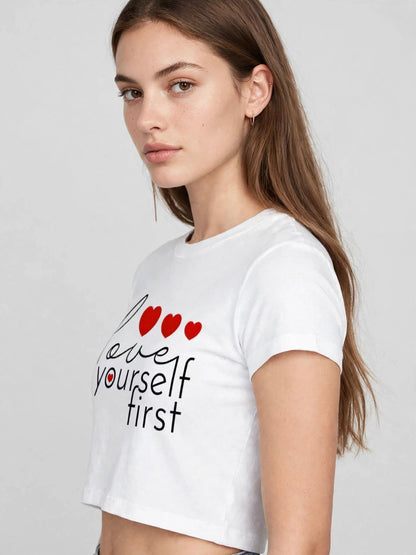 "Love Yourself First" Cropped Top