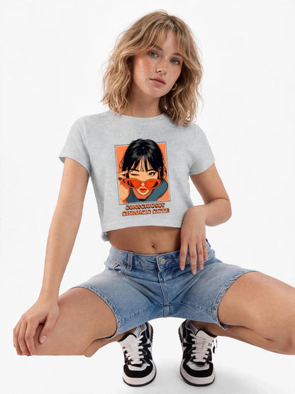 "Consciously Chronic Cute" Cropped Tee
