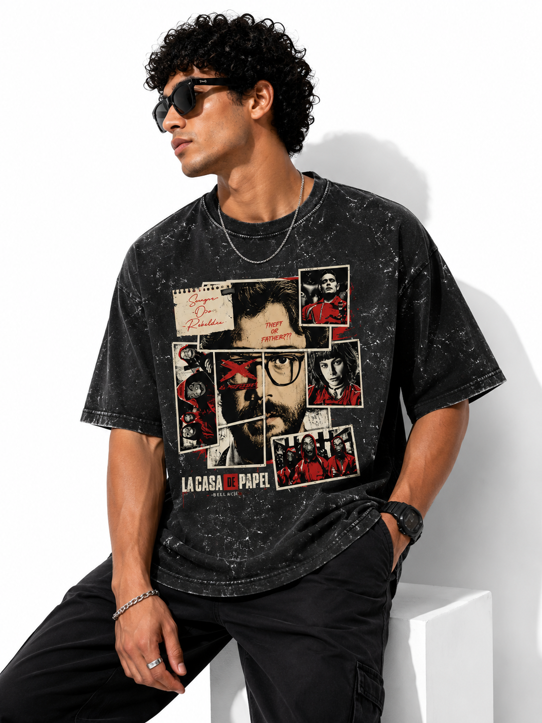 The Professor | Unisex Acid Washed Oversized Tee