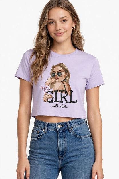 "Girl with Style" Cropped Baby Tee