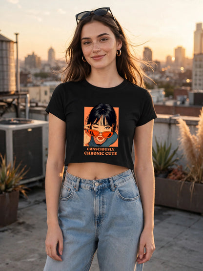 "Consciously Chronic Cute" Cropped Tee