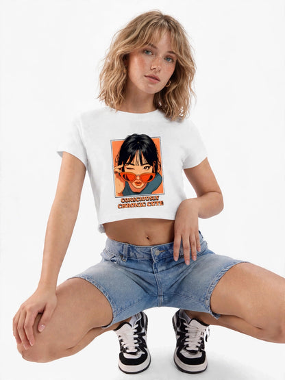 "Consciously Chronic Cute" Cropped Tee